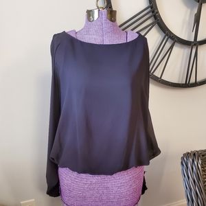 Jessica Simpson Black Small Anastasia Slit Sleeve Batwing Dolman Top Blouse